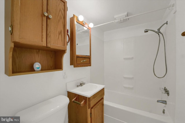 115 Penn St, Millheim, PA 16854 - bathroom featuring vanity, tub / shower combination, and toilet