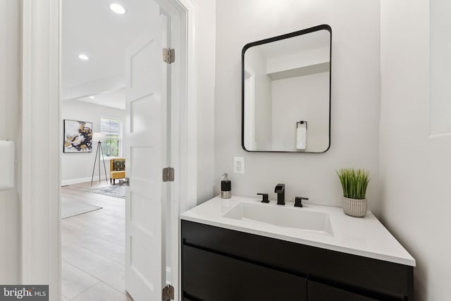 17 Longfellow St NW, Washington, DC 20011 - bathroom with vanity, recessed lighting, and tile patterned flooring