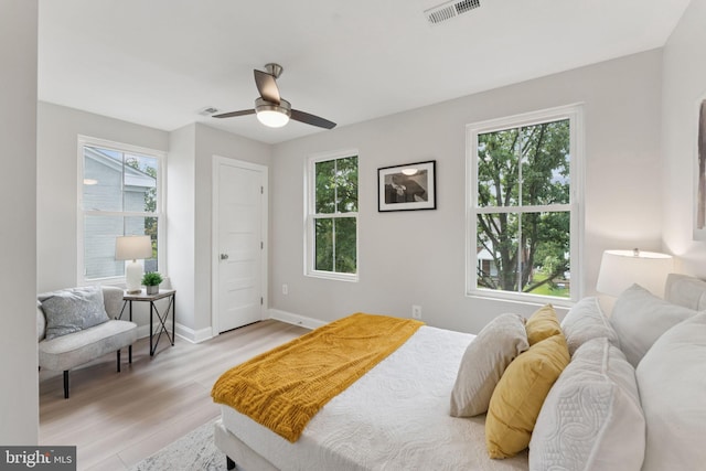 17 Longfellow St NW, Washington, DC 20011 - bedroom featuring light wood finished floors, multiple windows, and ceiling fan