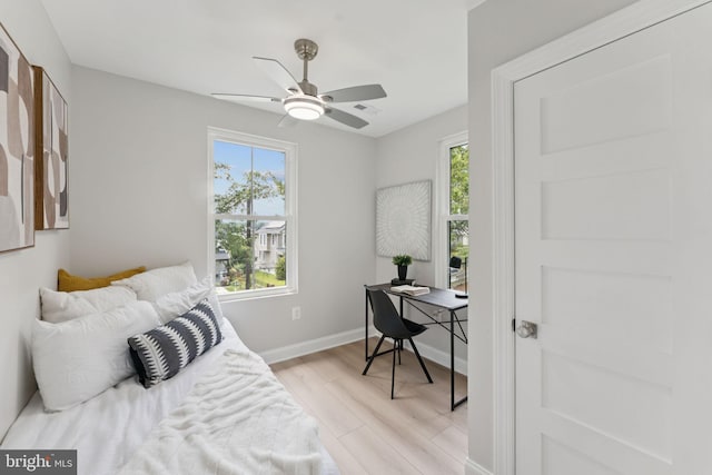 17 Longfellow St NW, Washington, DC 20011 - bedroom featuring light wood finished floors, a desk, and ceiling fan
