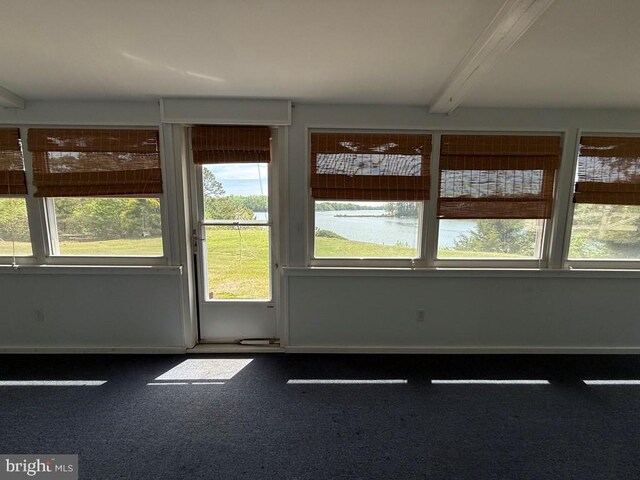 2260 Iberis Rd, Lancaster, VA 22503 - unfurnished sunroom with beam ceiling