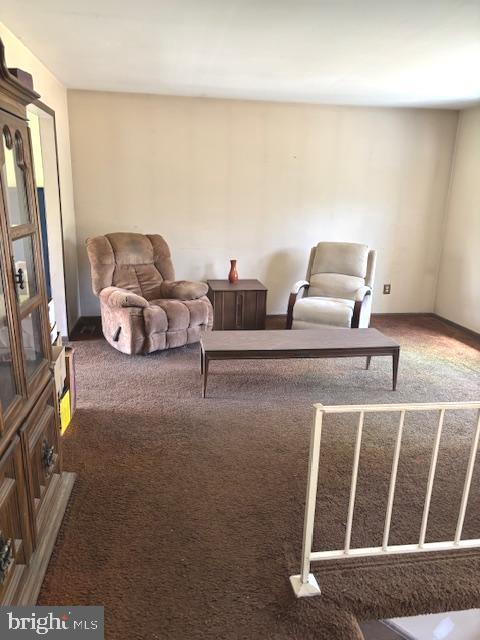 living room featuring carpet