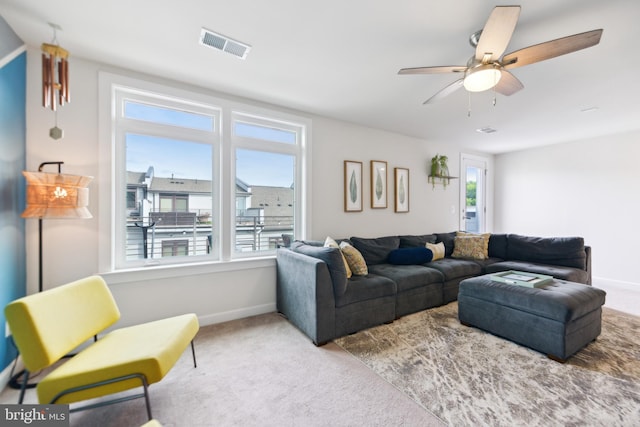 1702 River Sandstone Ter SE, Leesburg, VA 20175 - living area featuring plenty of natural light, carpet, and baseboards