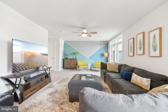 1702 River Sandstone Ter SE, Leesburg, VA 20175 - living area featuring ceiling fan and carpet flooring