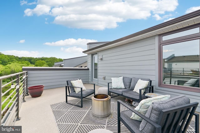 1702 River Sandstone Ter SE, Leesburg, VA 20175 - view of patio / terrace featuring an outdoor hangout area and a balcony