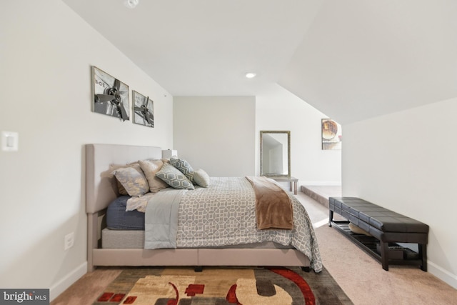 1702 River Sandstone Ter SE, Leesburg, VA 20175 - bedroom featuring carpet floors, baseboards, recessed lighting, and vaulted ceiling