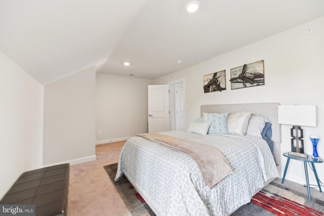 1702 River Sandstone Ter SE, Leesburg, VA 20175 - carpeted bedroom with recessed lighting, baseboards, and vaulted ceiling