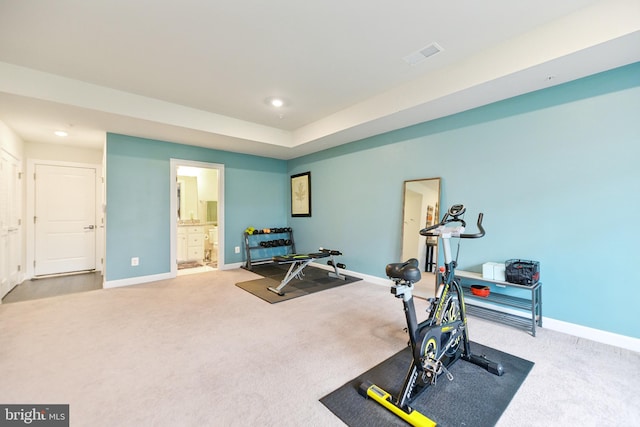 1702 River Sandstone Ter SE, Leesburg, VA 20175 - workout area with carpet floors, baseboards, and recessed lighting
