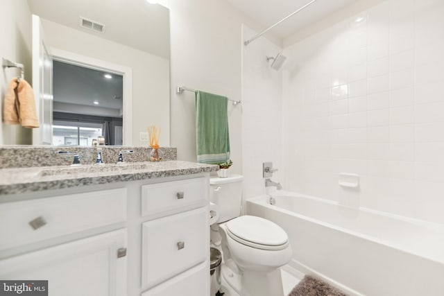 1702 River Sandstone Ter SE, Leesburg, VA 20175 - bathroom featuring bathtub / shower combination, toilet, and vanity