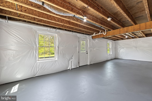 basement featuring a wealth of natural light
