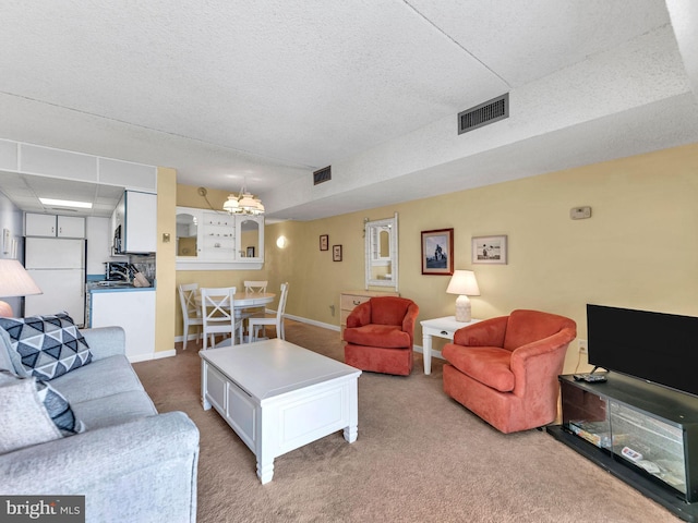 13400 Coastal Hwy Unit N405, Ocean City, MD 21842 - living room featuring carpet, visible vents, and baseboards