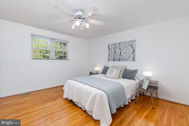 4 Hallbrook Ct, Baltimore, MD 21236 - bedroom with a ceiling fan, baseboards, visible vents, and light wood-style flooring