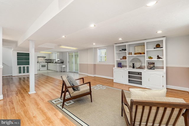 4 Hallbrook Ct, Baltimore, MD 21236 - living room featuring recessed lighting, baseboards, and light wood-style flooring