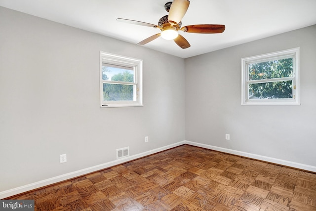 1310 S Columbus St, Arlington, VA 22204 - empty room featuring visible vents, baseboards, and ceiling fan