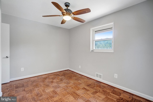 1310 S Columbus St, Arlington, VA 22204 - unfurnished room featuring baseboards, visible vents, and ceiling fan