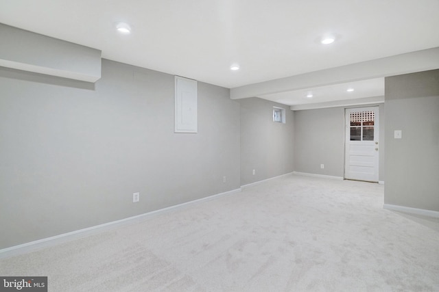 1310 S Columbus St, Arlington, VA 22204 - finished basement featuring recessed lighting, baseboards, and light carpet