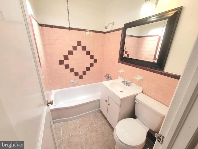 7107 Oakland St, Philadelphia, PA 19149 - full bath with tile walls, toilet, shower / tub combination, and vanity