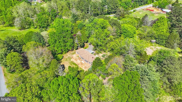 6611 Jupiter Dr, Huntingtown, MD 20639 - drone / aerial view featuring a wooded view