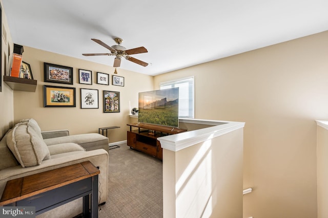 55 E Harrison Rd E Unit 55, West Chester, PA 19380 - living area featuring ceiling fan and carpet flooring