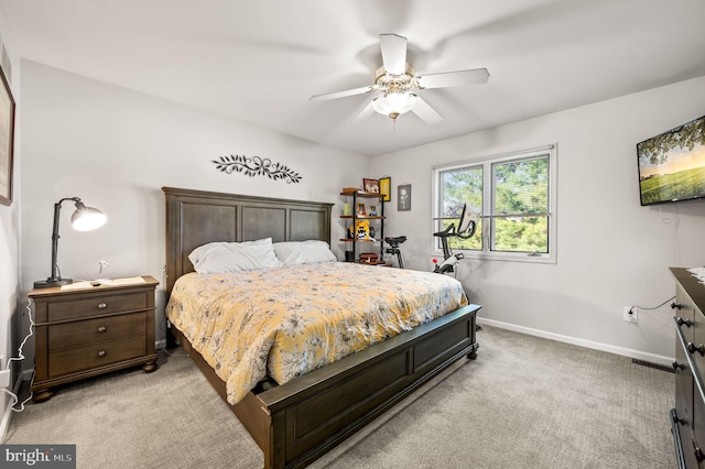 55 E Harrison Rd E Unit 55, West Chester, PA 19380 - bedroom with light colored carpet and ceiling fan