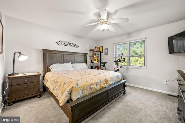 55 E Harrison Rd E Unit 55, West Chester, PA 19380 - bedroom with light carpet and a ceiling fan