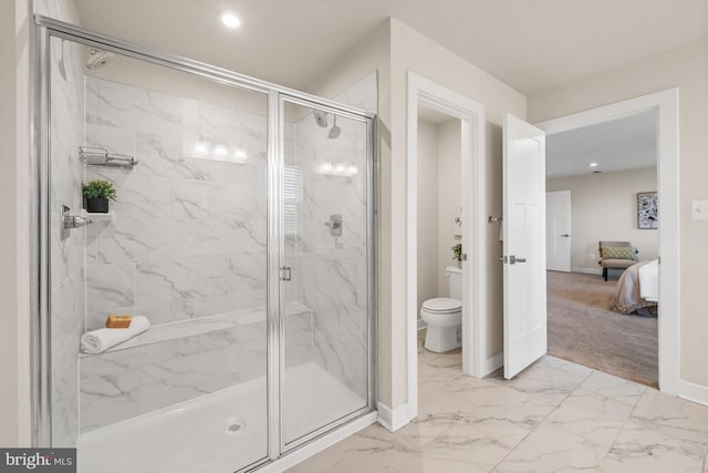 147 Parker Dr, Middletown, DE 19709 - ensuite bathroom with baseboards, a shower stall, toilet, and connected bathroom