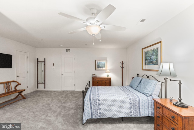 418 N Stokes, Havre De Grace, MD 21078 - carpeted bedroom with baseboards, visible vents, and a ceiling fan