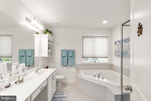 418 N Stokes, Havre De Grace, MD 21078 - bathroom featuring toilet, a healthy amount of sunlight, a garden tub, and vanity