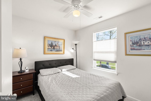 418 N Stokes, Havre De Grace, MD 21078 - carpeted bedroom featuring visible vents, a ceiling fan, and baseboards