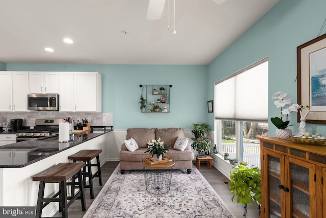 418 N Stokes, Havre De Grace, MD 21078 - living area featuring recessed lighting, ceiling fan, wood finished floors, and visible vents