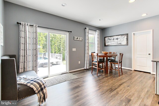 108 Chimney Swift Rd, Fredericksburg, VA 22406 - dining space featuring baseboards, recessed lighting, and wood finished floors