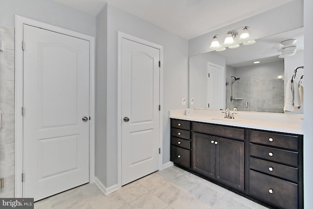 108 Chimney Swift Rd, Fredericksburg, VA 22406 - full bathroom with baseboards, a stall shower, and vanity