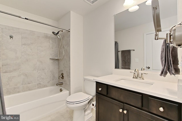 108 Chimney Swift Rd, Fredericksburg, VA 22406 - full bath with vanity, tile patterned flooring, visible vents, toilet, and shower / tub combination