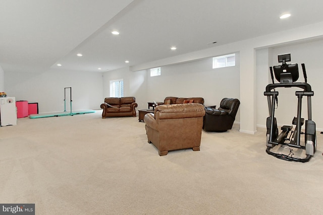 108 Chimney Swift Rd, Fredericksburg, VA 22406 - living area featuring recessed lighting and light colored carpet
