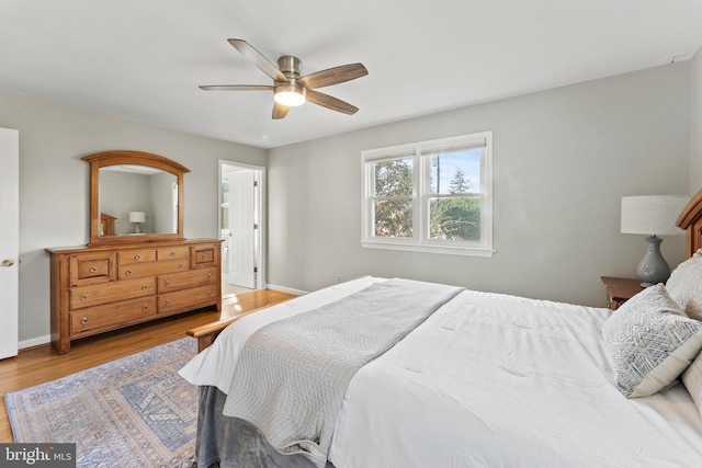 610 Valley Brook Dr, Silver Spring, MD 20904 - bedroom with baseboards, ceiling fan, and light wood-style flooring