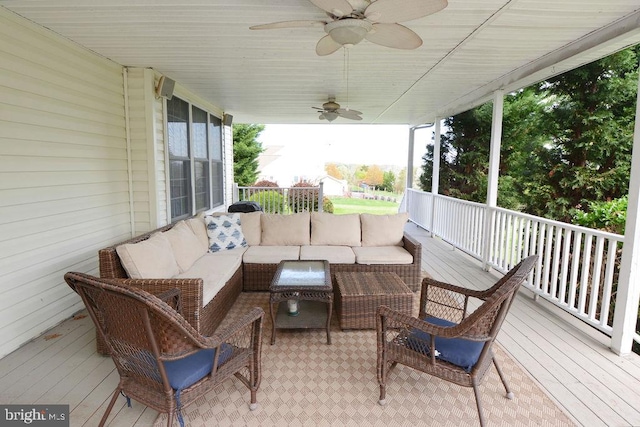 2350 Josie Ln, Harleysville, PA 19438 - exterior space featuring an outdoor hangout area and a ceiling fan