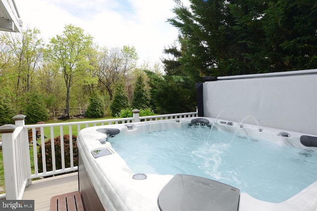 2350 Josie Ln, Harleysville, PA 19438 - view of swimming pool with a wooden deck and a hot tub