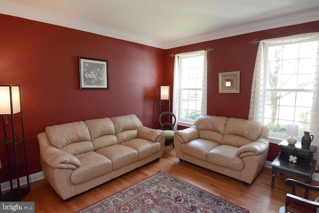 2350 Josie Ln, Harleysville, PA 19438 - living area featuring crown molding and wood finished floors