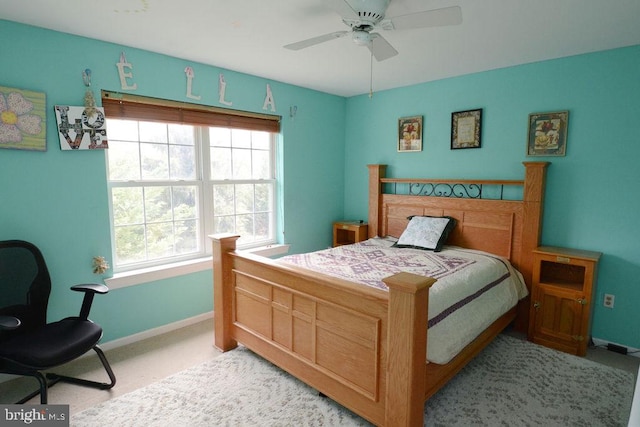 2350 Josie Ln, Harleysville, PA 19438 - bedroom featuring a ceiling fan, light carpet, and baseboards