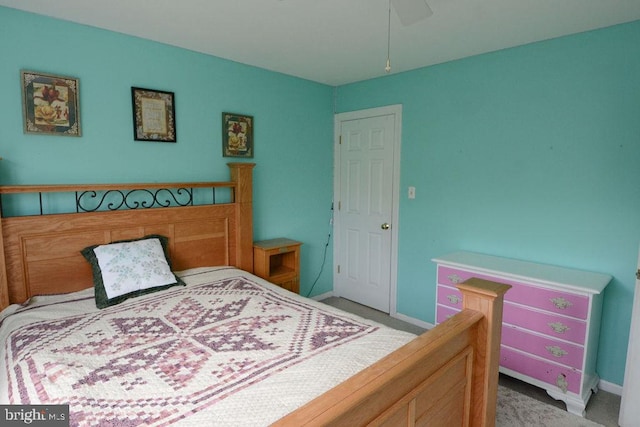 2350 Josie Ln, Harleysville, PA 19438 - bedroom featuring baseboards, a ceiling fan, and light colored carpet