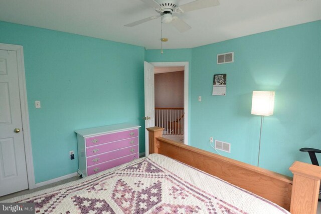 2350 Josie Ln, Harleysville, PA 19438 - bedroom featuring visible vents, ceiling fan, and baseboards