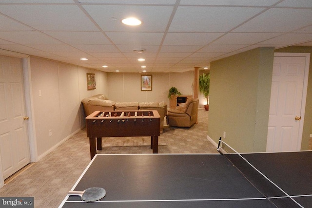 2350 Josie Ln, Harleysville, PA 19438 - playroom featuring recessed lighting, a paneled ceiling, and baseboards