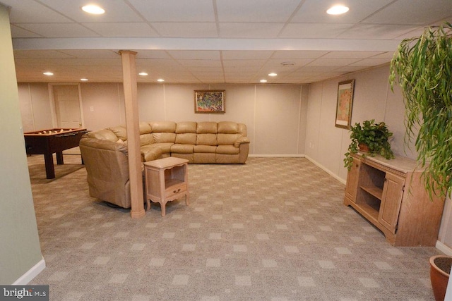 2350 Josie Ln, Harleysville, PA 19438 - carpeted living area featuring baseboards and recessed lighting