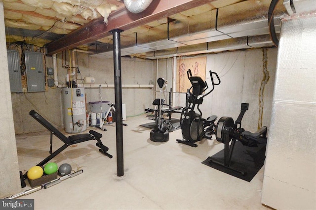 2350 Josie Ln, Harleysville, PA 19438 - exercise room with electric panel and water heater