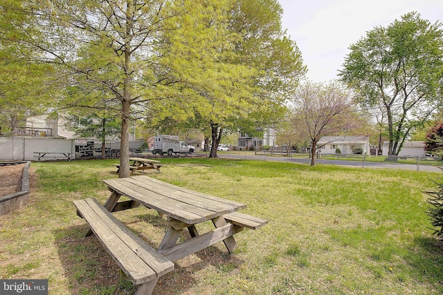 view of property's community featuring a lawn