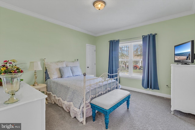 33 Douglas St, Reedville, VA 22539 - bedroom with ornamental molding, light carpet, and baseboards