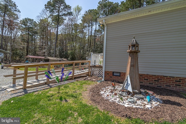 33 Douglas St, Reedville, VA 22539 - view of yard with a wooden deck