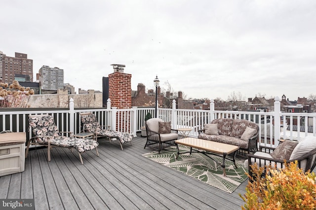 2217 Locust St, Philadelphia, PA 19103 - wooden terrace with a view of city and an outdoor living space