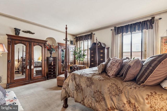 2217 Locust St, Philadelphia, PA 19103 - bedroom featuring light carpet and crown molding