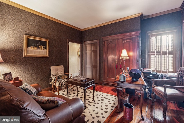 2217 Locust St, Philadelphia, PA 19103 - office featuring ornamental molding and wood-type flooring
